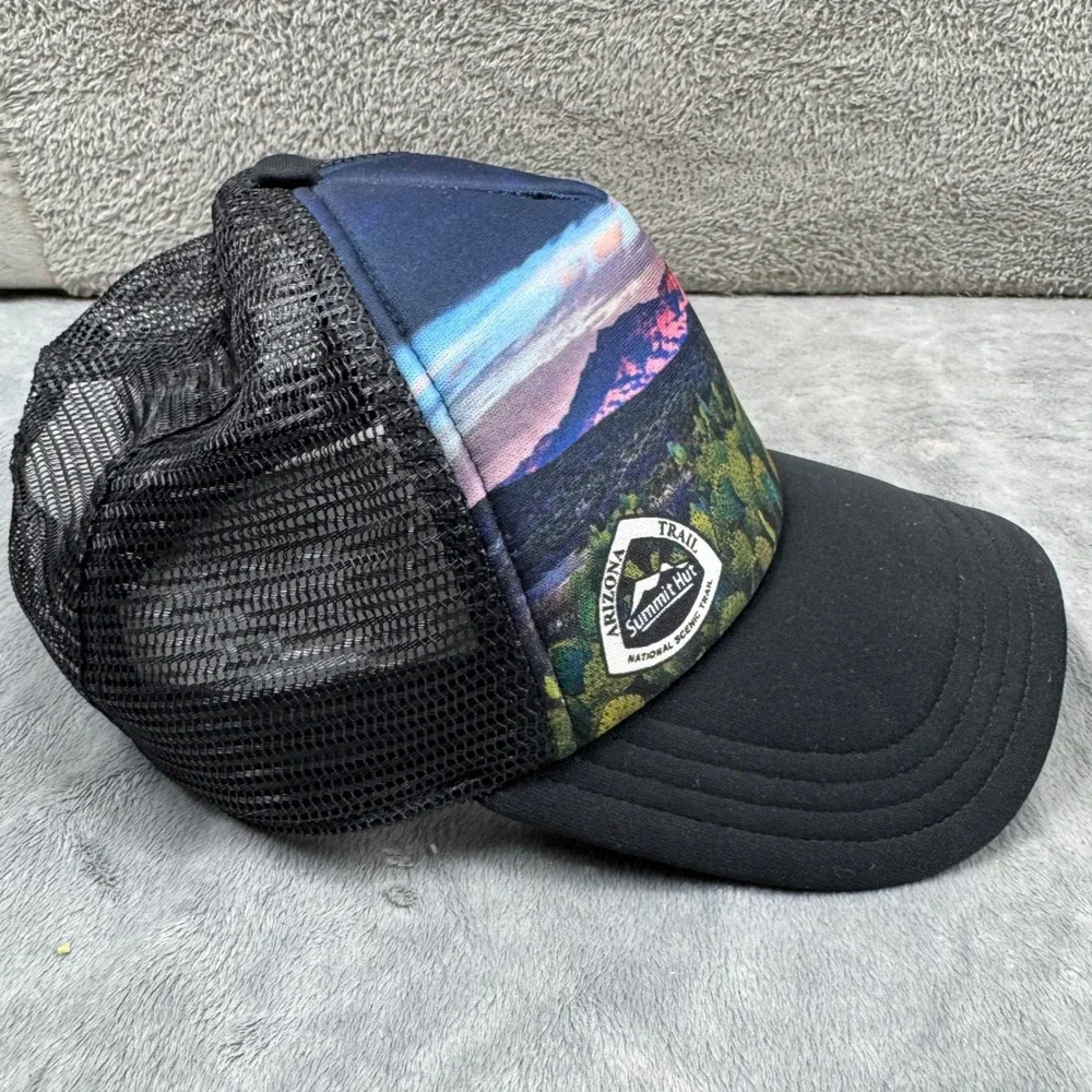 The North Face Trucker Hat Mens OS Black Arizona Trail Summit Hut Mesh Snapback‎